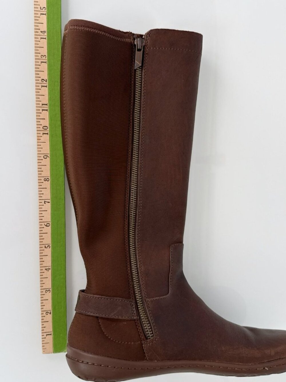 Vivobarefoot Knee-High Boots EUR 39L Brown Leather Wide Calf Zip - Picture 12 of 13